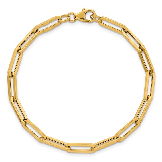 14k Polished 4.3mm Paperclip Link 7.5 inch Bracelet
