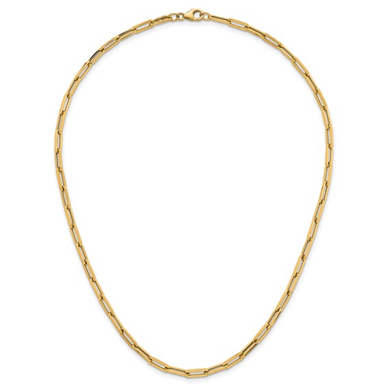 14k Polished 4mm Paperclip Link 18 inch Necklace