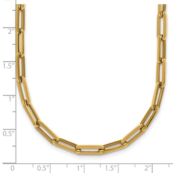 14k Polished 4mm Paperclip Link 18 inch Necklace