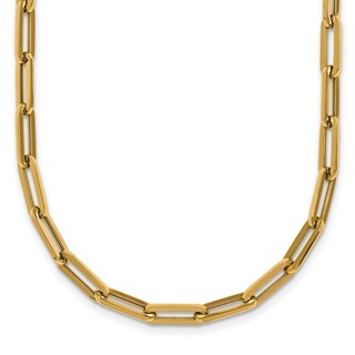 14k Polished 4mm Paperclip Link 18 inch Necklace
