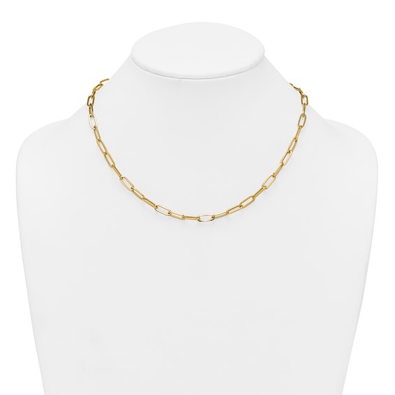 14k Polished 4.75mm Paper Clip Link 18 inch Necklace