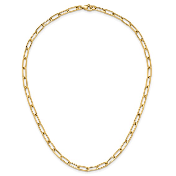 14k Polished 4.75mm Paper Clip Link 18 inch Necklace