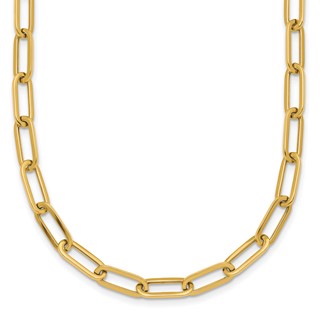 14k Polished 4.75mm Paper Clip Link 18 inch Necklace