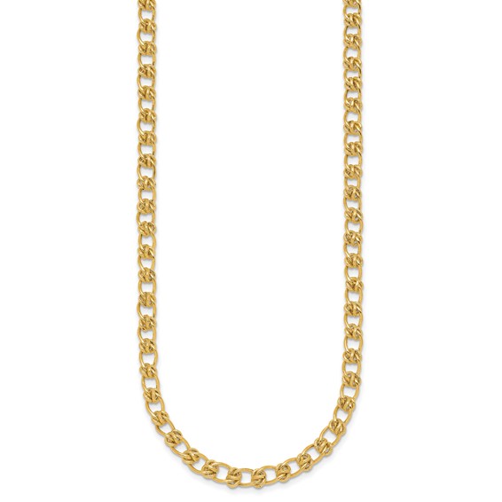 14K Polished and Textured 5.0mm Fancy Knot Link 7.5 Inch Bracelet