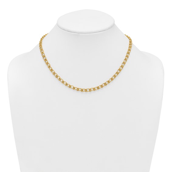 14K Polished and Textured 5.0mm Fancy Knot Link 7.5 Inch Bracelet