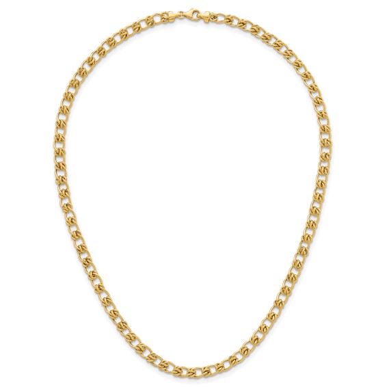 14K Polished and Textured 5.0mm Fancy Knot Link 7.5 Inch Bracelet