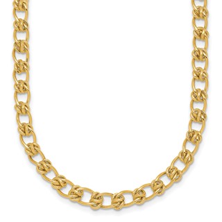 14K Polished and Textured 5.0mm Fancy Knot Link 7.5 Inch Bracelet