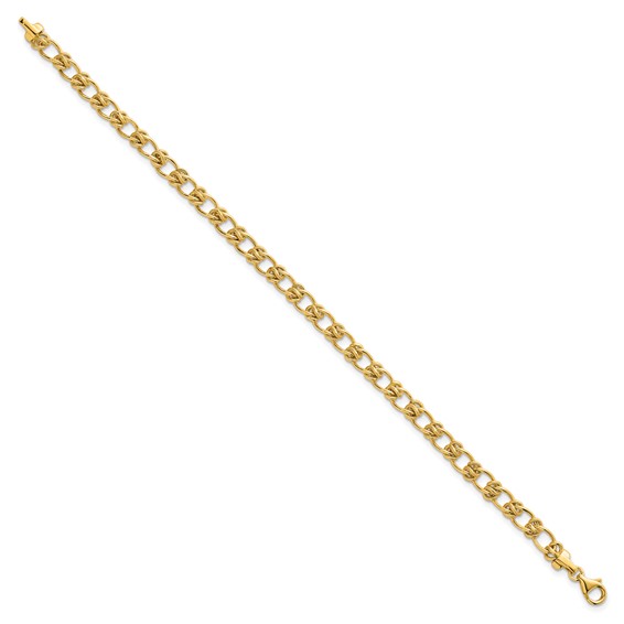 14K Polished and Textured 5.0mm Fancy Knot Link 17 Inch Necklace