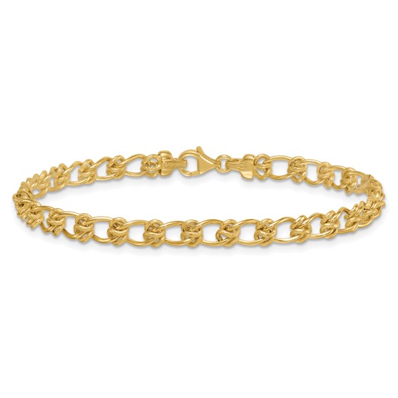 14K Polished and Textured 5.0mm Fancy Knot Link 17 Inch Necklace