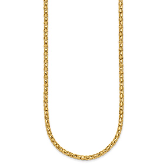 14k Polished 3.5mm Fancy Link 18 inch Necklace