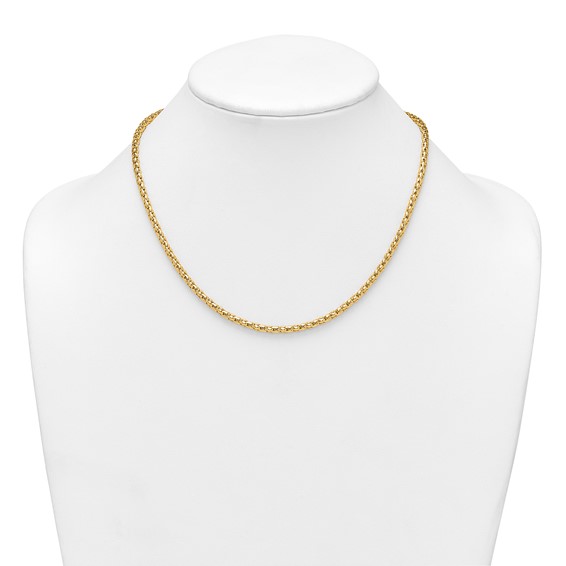 14k Polished 3.5mm Fancy Link 18 inch Necklace
