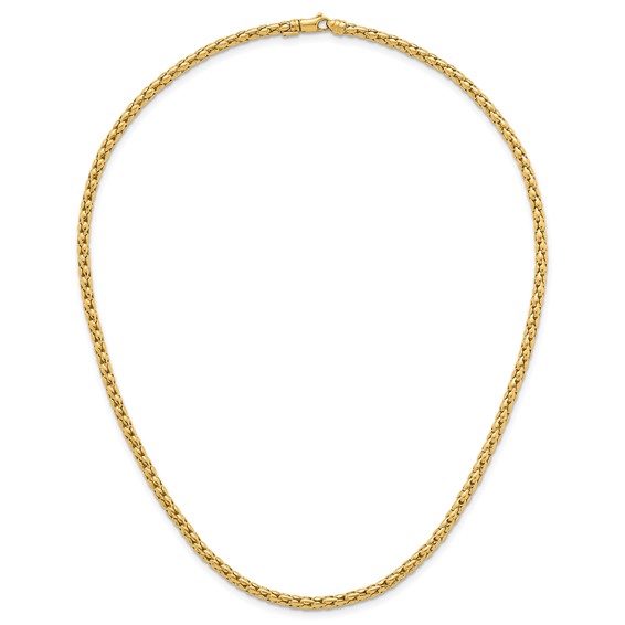 14k Polished 3.5mm Fancy Link 18 inch Necklace