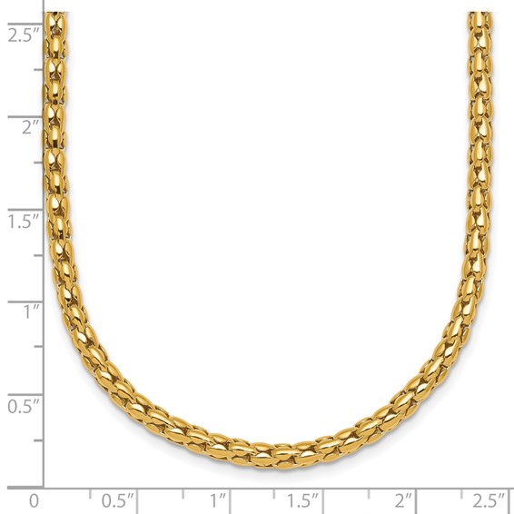 14k Polished 3.5mm Fancy Link 18 inch Necklace