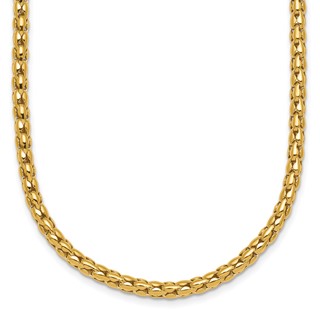 14k Polished 3.5mm Fancy Link 18 inch Necklace