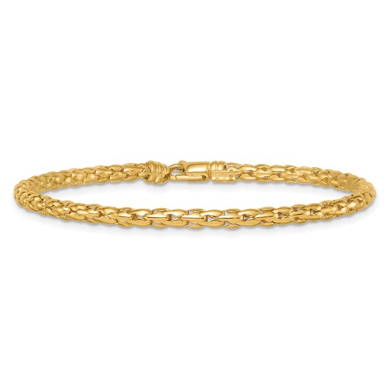 14k Polished 3.5mm Fancy Link 7.25 inch Bracelet