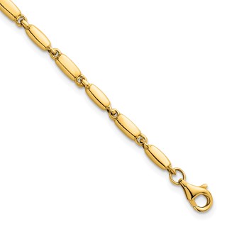 14k Polished 3mm Fancy Bar Link 7.5 inch Bracelet