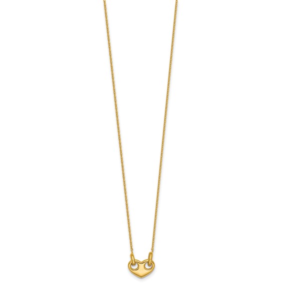 14k Polished Heart 18 inch Necklace