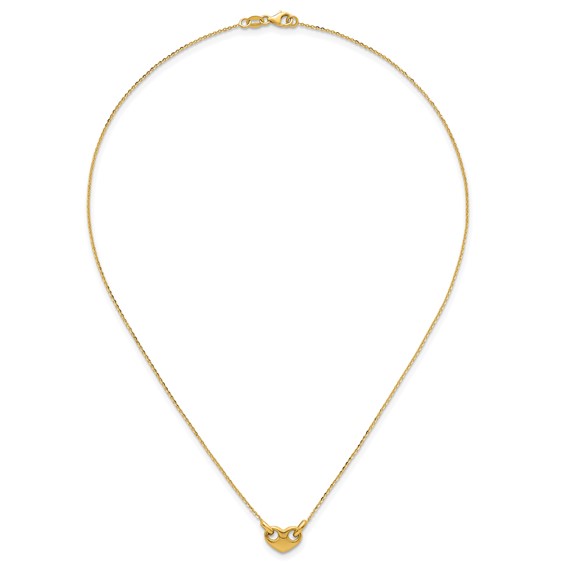 14k Polished Heart 18 inch Necklace