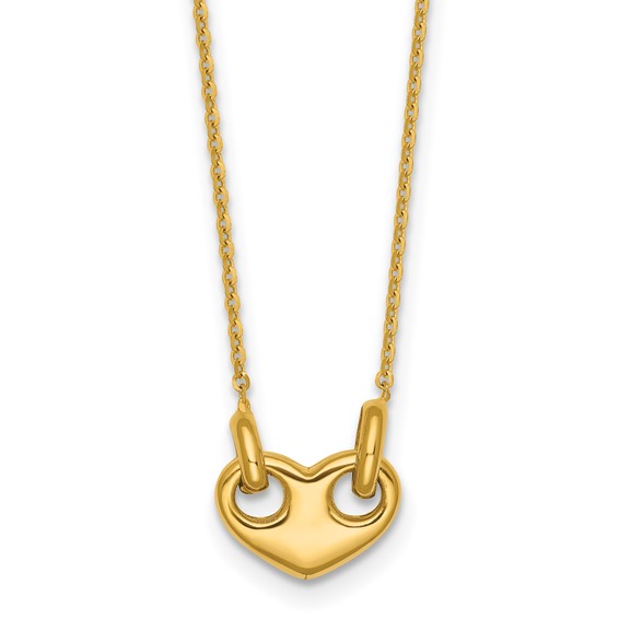 14k Polished Heart 18 inch Necklace