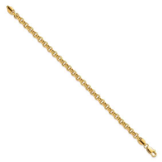 14k Polished Fancy 5mm Rolo Link 8.5 inch Bracelet
