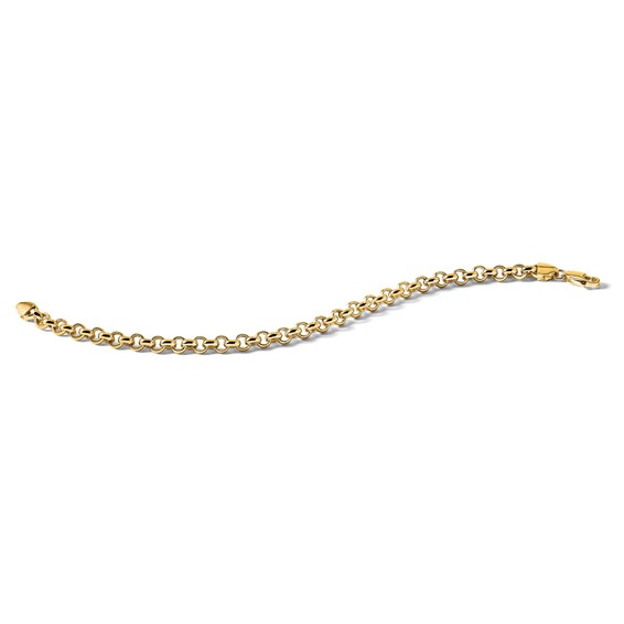 14k Polished Fancy 5mm Rolo Link 7.5 inch Bracelet