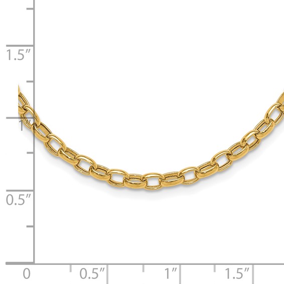 14k Polished 4.5mm Fancy Oval Link 18 inch Necklace