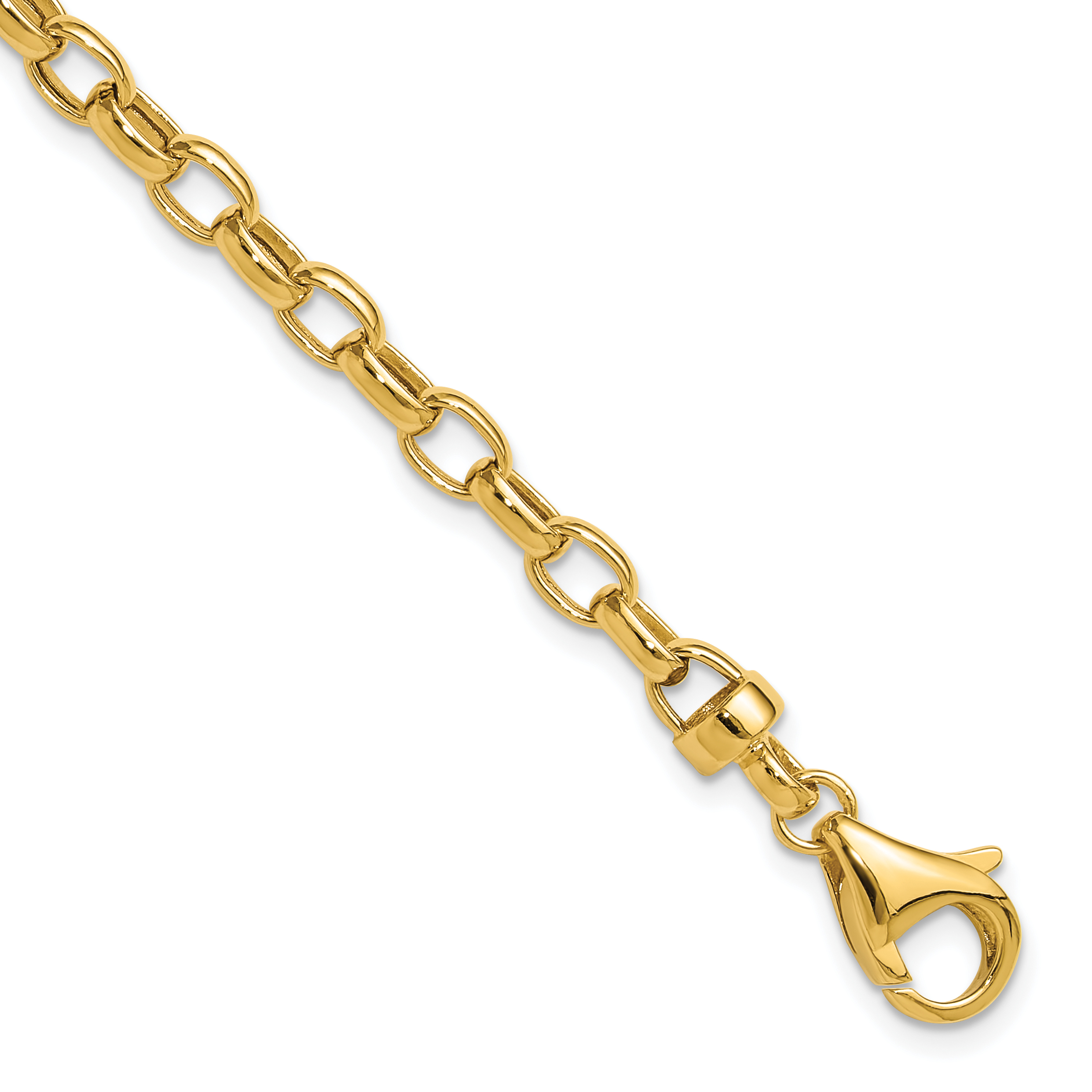 14k Polished 4.5mm Fancy Oval Link 7.5 inch Bracelet (SF425-7.5)