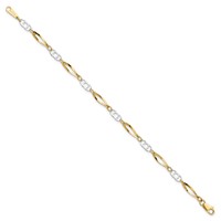 14K Two-Tone Polished Fancy Link Bracelet - 7in view 2