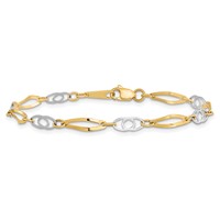 14K Two-Tone Polished Fancy Link Bracelet - 7in view 3