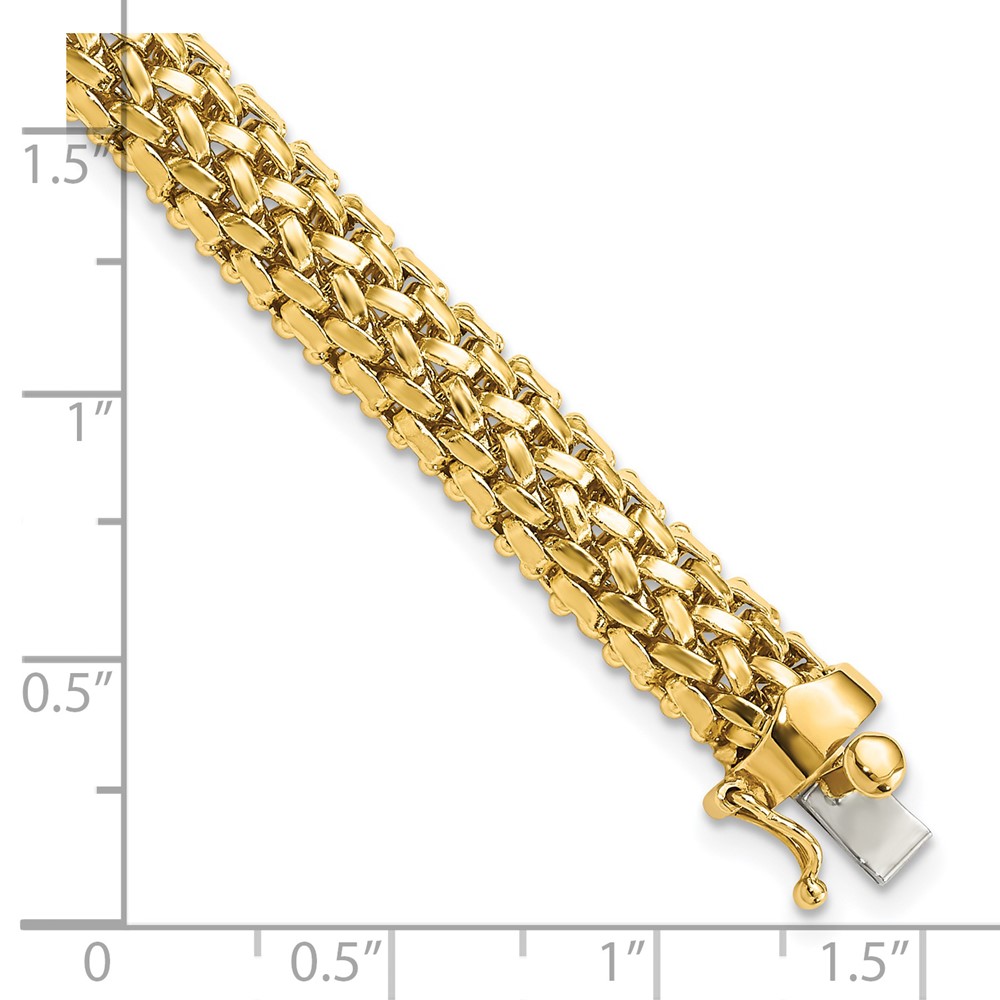 14k Polished 6.75mm Mesh 7.25 inch Bracelet (SF595-7.25)