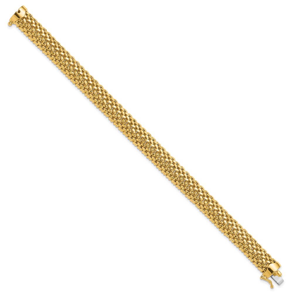14k Polished 9.25mm Mesh 7.25 inch Bracelet (SF596-7.25)