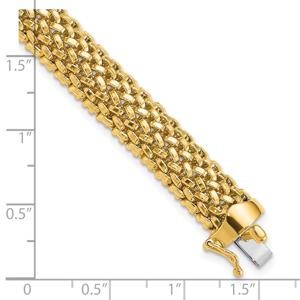 14k Polished 9.25mm Mesh 7.25 inch Bracelet (SF596-7.25)