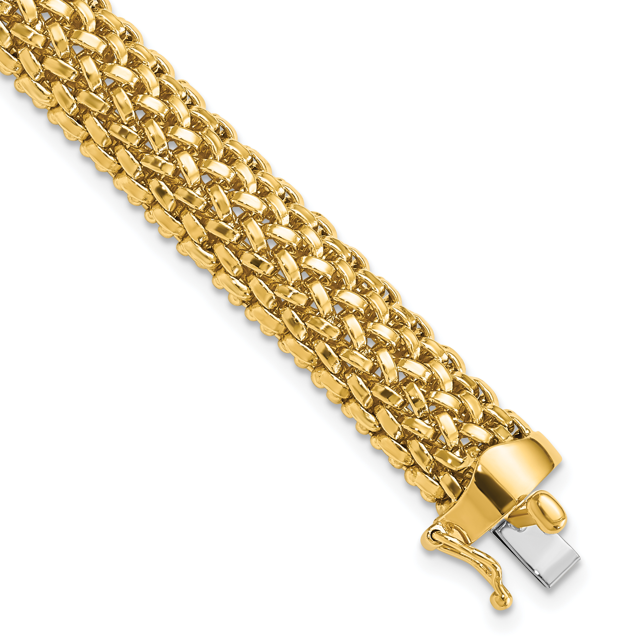 14k Polished 9.25mm Mesh 7.25 inch Bracelet (SF596-7.25)