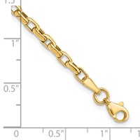 14K Yellow Gold Polished 2mm Fancy Cable Link Bracelet, 7.25" view 3