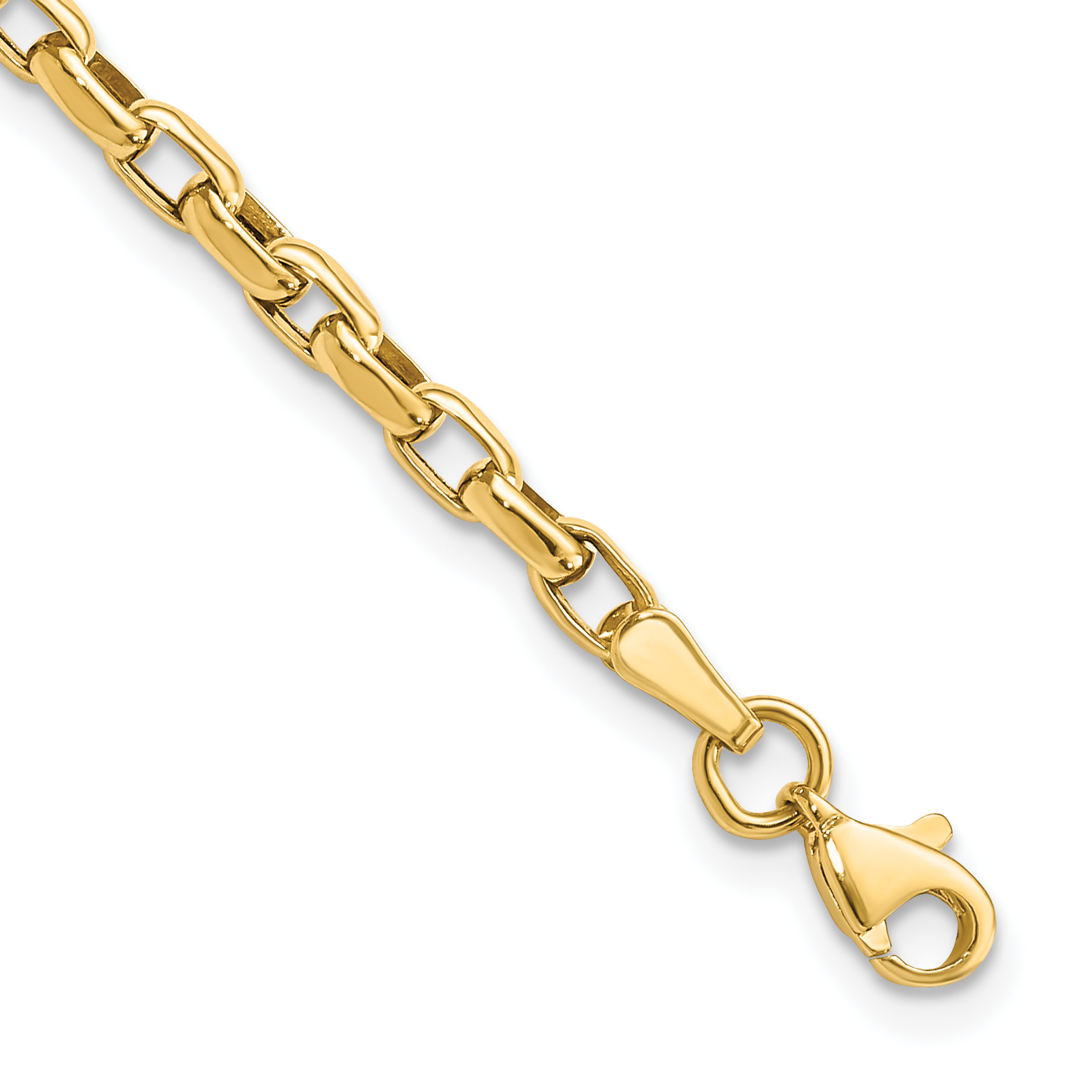 14k Polished 2mm Fancy Cable Link 7.25 inch Bracelet (SF998-7.25)