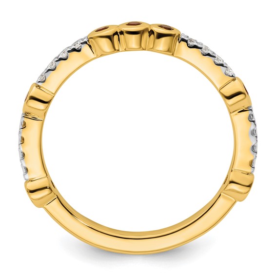 Sterling Silver Stackable Expressions Gemstone & Diamond Rings