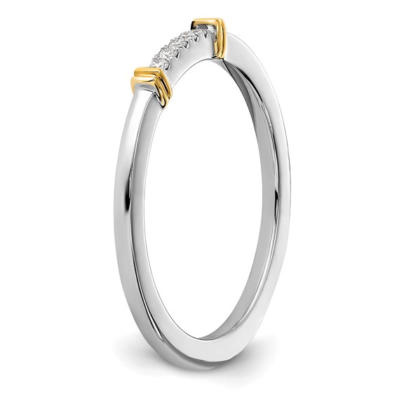 14k Two-Tone Stackable Expressions Diamond Ring
