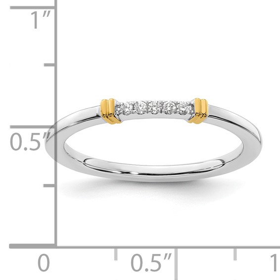 14k Two-Tone Stackable Expressions Diamond Ring