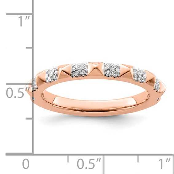 14k Rose Gold Stackable Expressions Diamond Ring