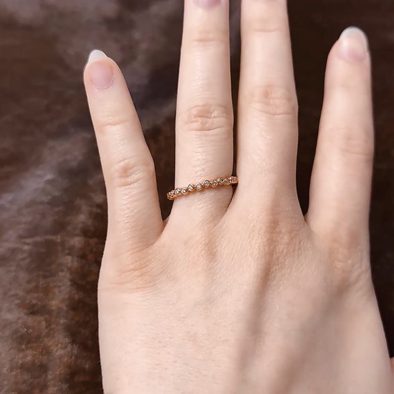 14k Rose Gold Stackable Expressions Diamond Ring