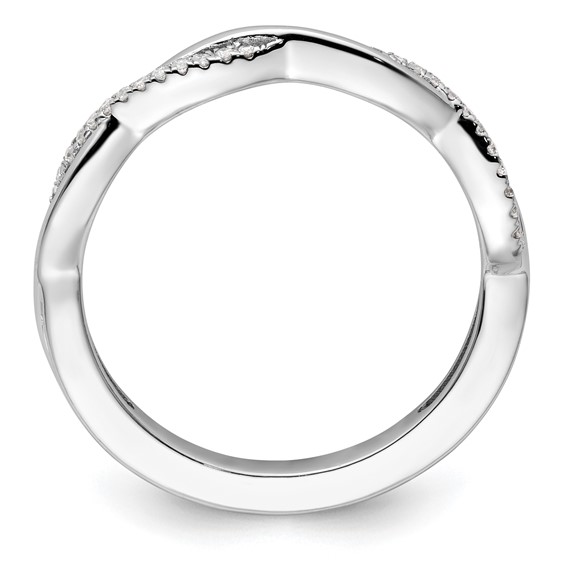 14k White Gold Stackable Expressions Diamond Twist Ring