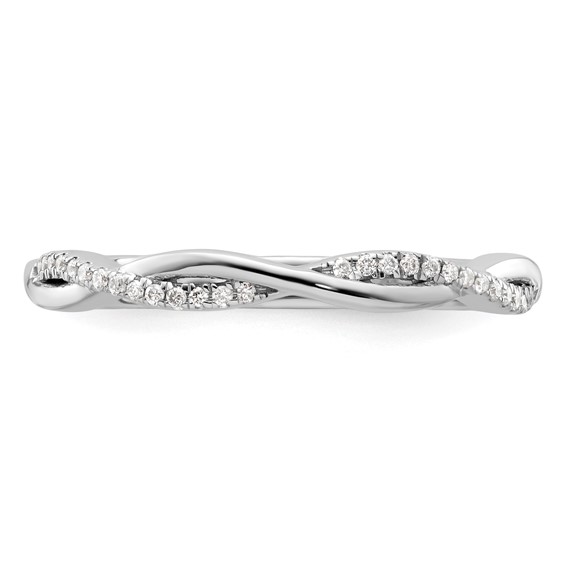14k White Gold Stackable Expressions Diamond Twist Ring