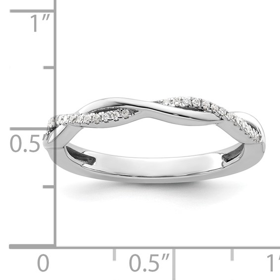 14k White Gold Stackable Expressions Diamond Twist Ring