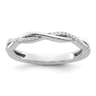 14k White Gold Stackable Expressions Diamond Twist Ring