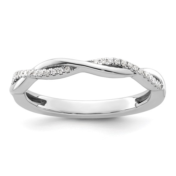 14k White Gold Stackable Expressions Diamond Twist Ring