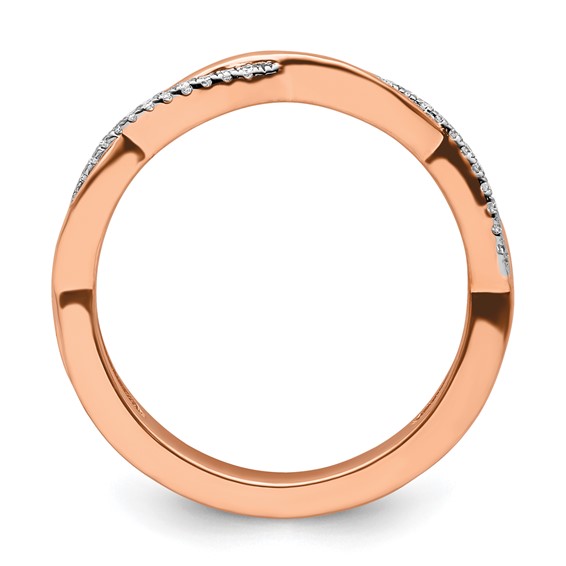 14k Rose Gold Stackable Expressions Diamond Twist Ring