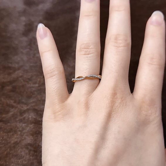 14k Rose Gold Stackable Expressions Diamond Twist Ring