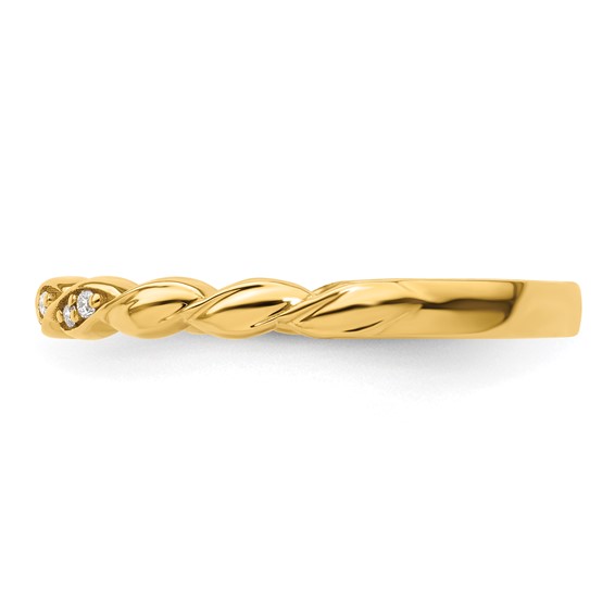 14k Stackable Expressions Diamond Twist Ring