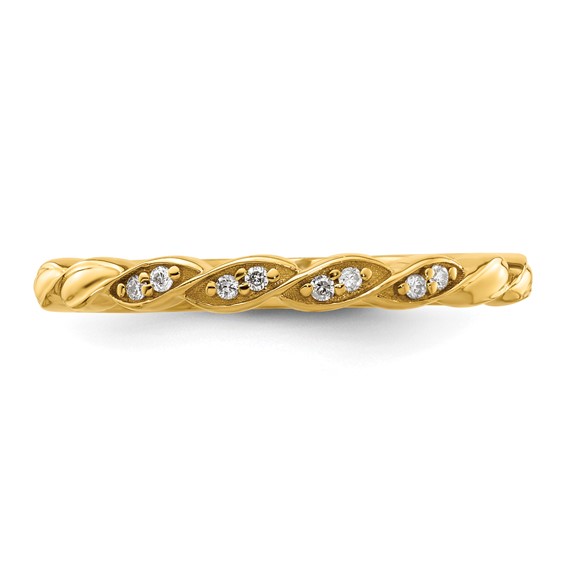 14k Stackable Expressions Diamond Twist Ring