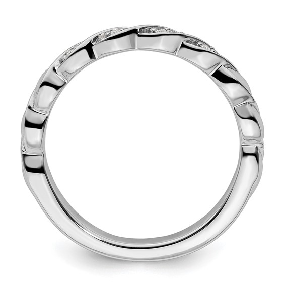 14k White Gold Stackable Expressions Diamond Twist Ring